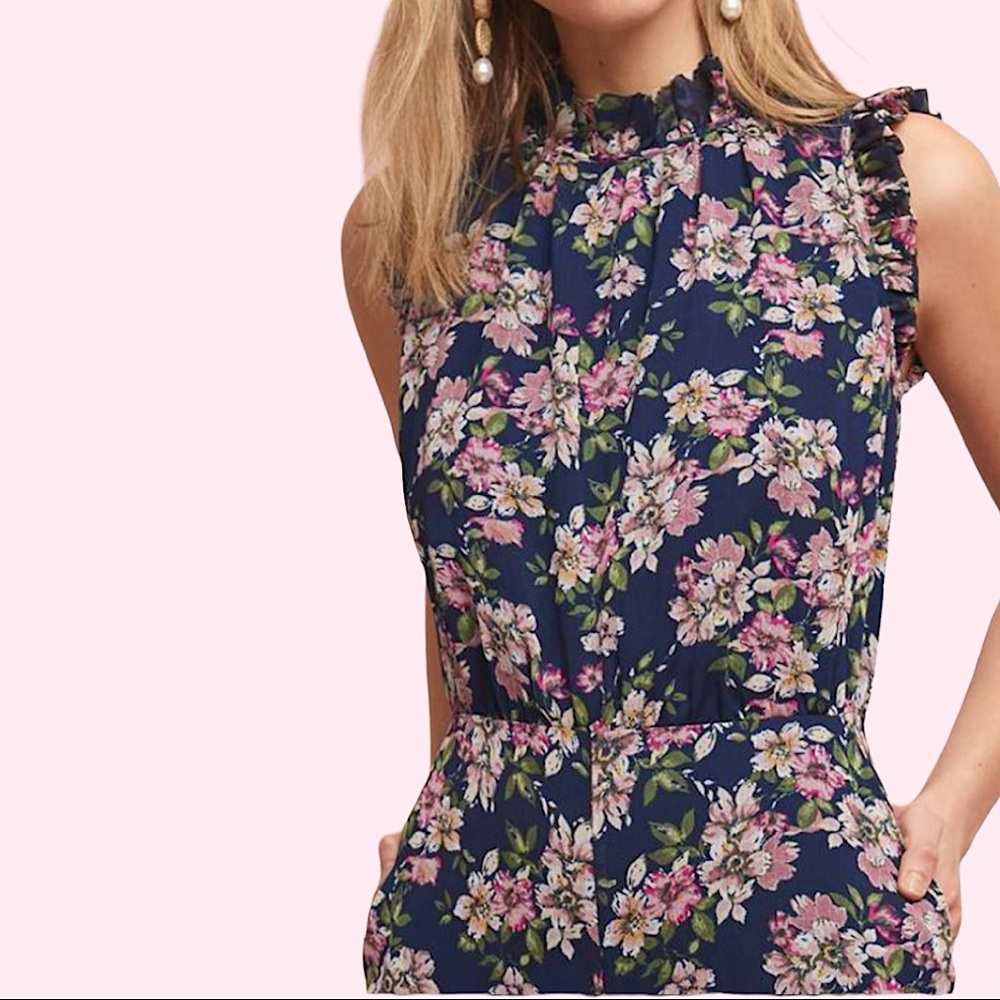 Anthropologie Troubadour Jumpsuit in Black Motif. Size Small. NWOT